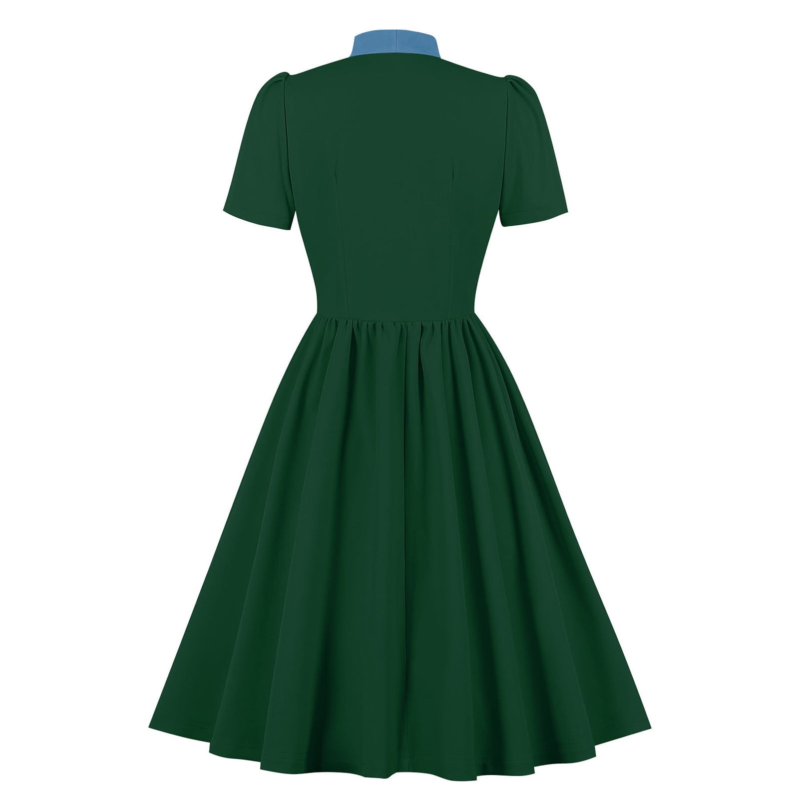 BiZtdJrK 1950s Dresses for Women Halloween Costumes Cute Bow Short Sleeve Dresses Vintage Pleated Midi Skirt Cocktail Party Dresses Back Packs Sales for School Blue