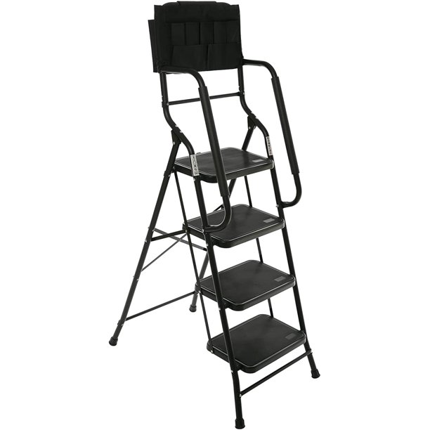 4 Step Ladder with Handrails 500 lb Capacity Step Stool Folding