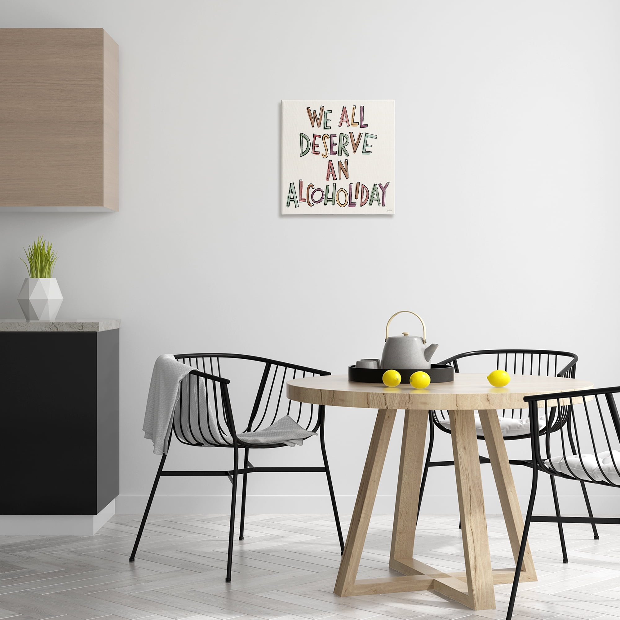 Stupell Industries Alcoholiday Funny Phrase Food & Beverage Painting Wrapped Canvas Art Print Wall Art, 17 x 17