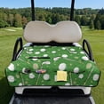 thumbnail image 2 of Yuyamidu Golf Ball Golf Cart Seat Covers with Shortage Pockets Green Golf Cart Towel Seat Covers for Club Car Universal Fit Portable, 2 of 8