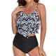 thumbnail image 3 of Traje de baño dividido para mujer, traje de baño de verano de poliéster con estampado de volantes de doble capa, 3 of 6