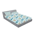 thumbnail image 2 of Ambesonne Nautical Fitted Sheet & Pillow Sham Set, Anchor Wheel Starfish, Full, Blue and Apricot, 2 of 2