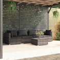 thumbnail image 1 of vidaXL 5 Piece Garden Lounge Set with Cushions Poly Rattan Grey, 1 of 5