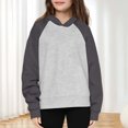 thumbnail image 2 of Boys And Girls Sweatshirt Crew Neck Hoodies Mid Size Children's Color Blocked Pullover Tops Hooded Sports Jackets, 2 of 10