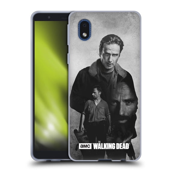 Head Case Designs Officially Licensed AMC The Walking Dead Double Exposure Rick Soft Gel Case Compatible with Samsung Galaxy A01 Core (2020)