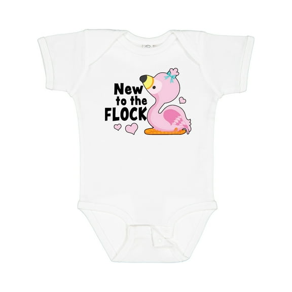 Inktastic New to the Flock Cute Baby Flamingo Boys or Girls Baby Bodysuit