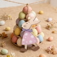 thumbnail image 4 of Set de decoraciones colgantes de madera para conejos de Pascua, adornos de mesa de 10 en verde menta, amarillo azul, rosa rosa, decoración de puertas de pared de madera rústica, 4 of 6
