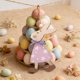 thumbnail image 4 of Set de decoraciones colgantes de madera para conejos de Pascua, adornos de mesa de 10 en verde menta, amarillo azul, rosa rosa, decoración de puertas de pared de madera rústica, 4 of 6