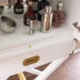 thumbnail image 3 of Maklaine Transitional Tall Bar Cabinet with Storage in White / Gold, 3 of 7