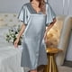 thumbnail image 4 of Falda Camisón cómodo para mujer, pijama de salón suave, camisón informal con encanto (Plata M) Cgtredaw Plata T M para Mujer, 4 of 6