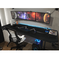 thumbnail image 6 of Lacoo 63 Inches Gaming Desk Y-Shaped Metal Frame Gaming Desk with Cup Holder and Headphone Hook, Black, 6 of 7
