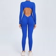 thumbnail image 1 of Mono de manga larga con cremallera para mujer, conjunto de yoga de una pieza con cremallera, ropa de entrenamiento de gimnasio con efecto push up, mono deportivo para fitness, 1 of 4