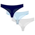 thumbnail image 1 of Srobpty Culottes String Taille Basse pour Femmes, 3 Pcs String d'Été Sans Coutures Respirant Taille Basse sous-Vêtements pour Femmes, 1 of 2