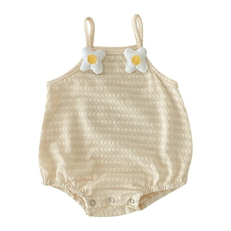 

MANHUJI Baby Girl Clothes Newborn Summer Girl Baby Bag Jumpsuits Suspender Ha Clothing Strawberry Flower Pattern Baby Sleeveless Jumpsuit for 0 To 18 Months 9 Month Baby Boy Clothes (Beige 80)