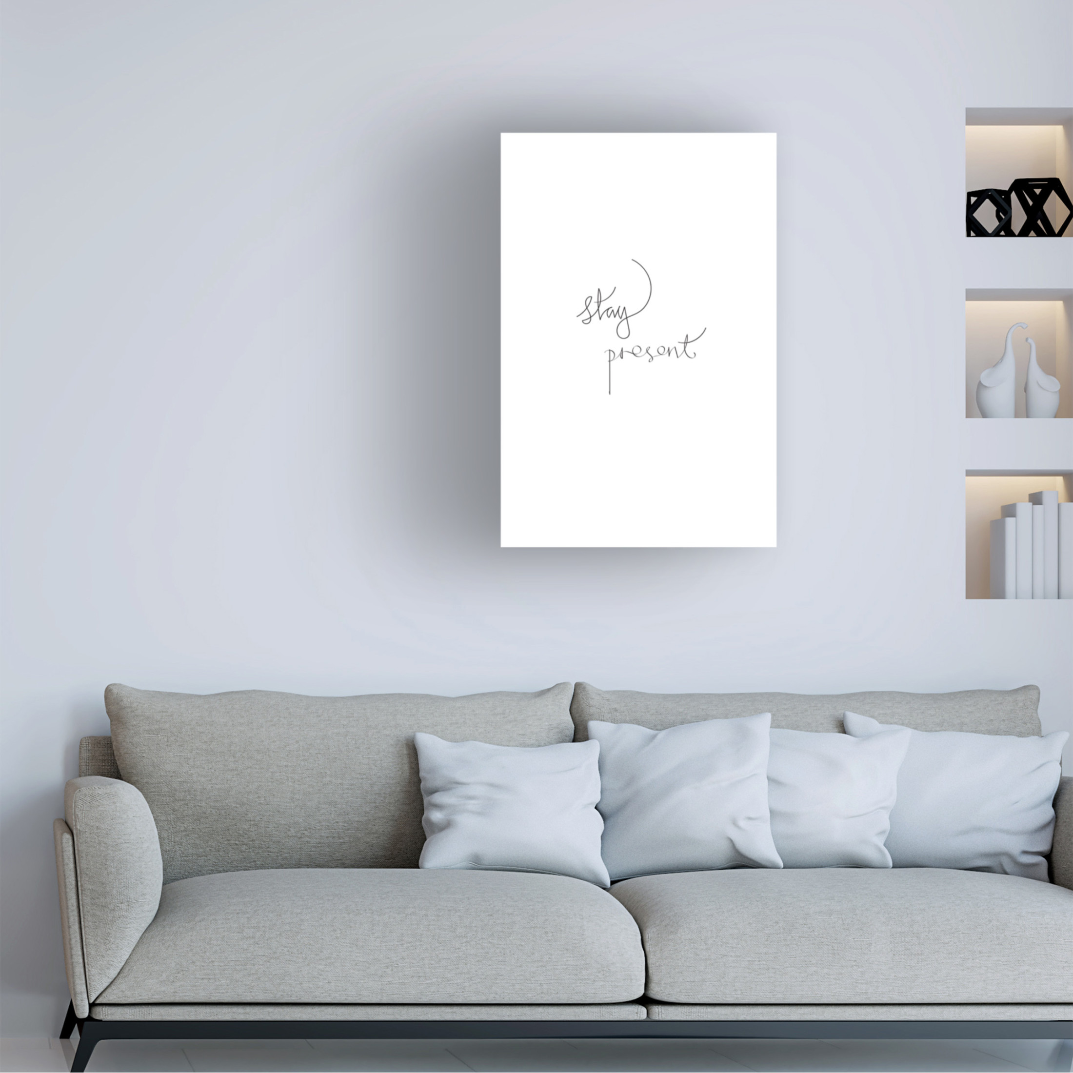 Canvas Wall Art - Pictufy Studio Ii 'Stay Present' Wall Art for Living Room, Bedroom, or Office Décor by Trademark Fine Art - 16 x 24 Inches