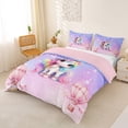 thumbnail image 2 of Erosebridal Colorful Cartoon Unicorn Girls Queen Duvet Cover Set,Pink Hot Air Balloon Bedding For Kids,Reversible Pink 3-Piece,No Comforter, 2 of 6