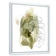 thumbnail image 3 of Designart 'Line Art Monstera Branch Tropical Abstract Leaves on Green' Traditional Framed Canvas Wall Art Print, 3 of 5