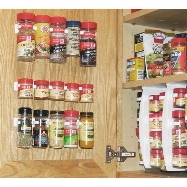 20 Clip Kitchen Spice Gripper Strip Jar Rack Storage Holder Wall Cabinet Door 