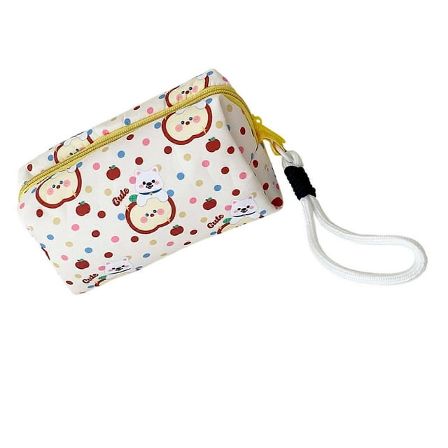 Large Capacity Canvas Pencil Case Zippered Fabric Pen Pouches Portable Cosmetic Organiser Bag For School Office Travel Multicolor