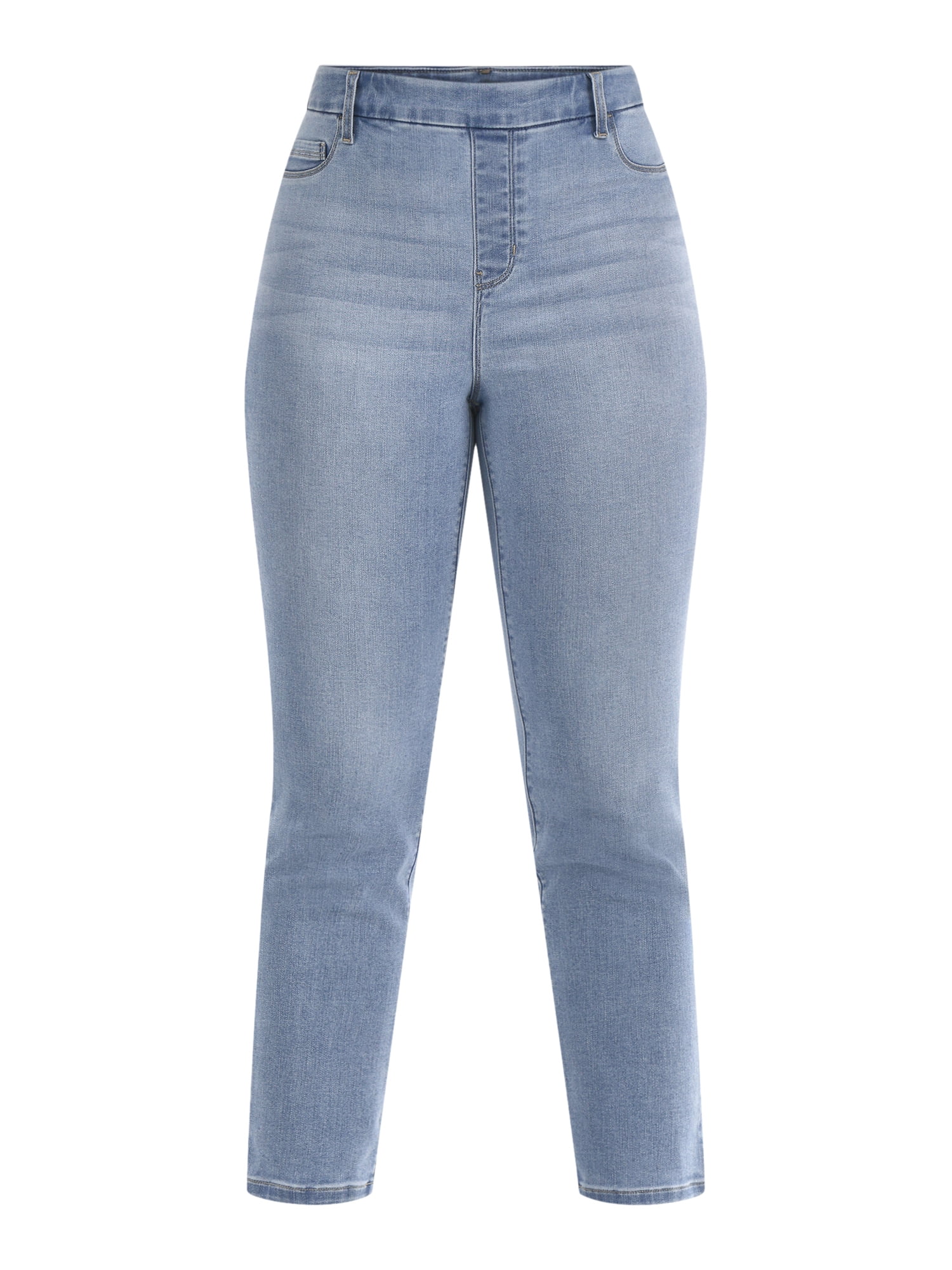 Time and Tru Women's High Rise Straight Leg Denim Jegging, 27.5" Inseam, Sizes XS-XXXL
