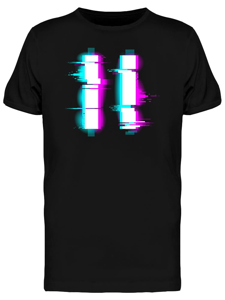 Teeblox Pause Symbol Glitch Effect Tee Men s Image By Shutterstock Walmart Walmart