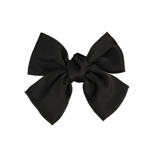 Lurrose Hair Bow Clips Large Bowknot French Barrettes Spring Hair Clips  Hairpins Headdress for Women and Girls (Black)
