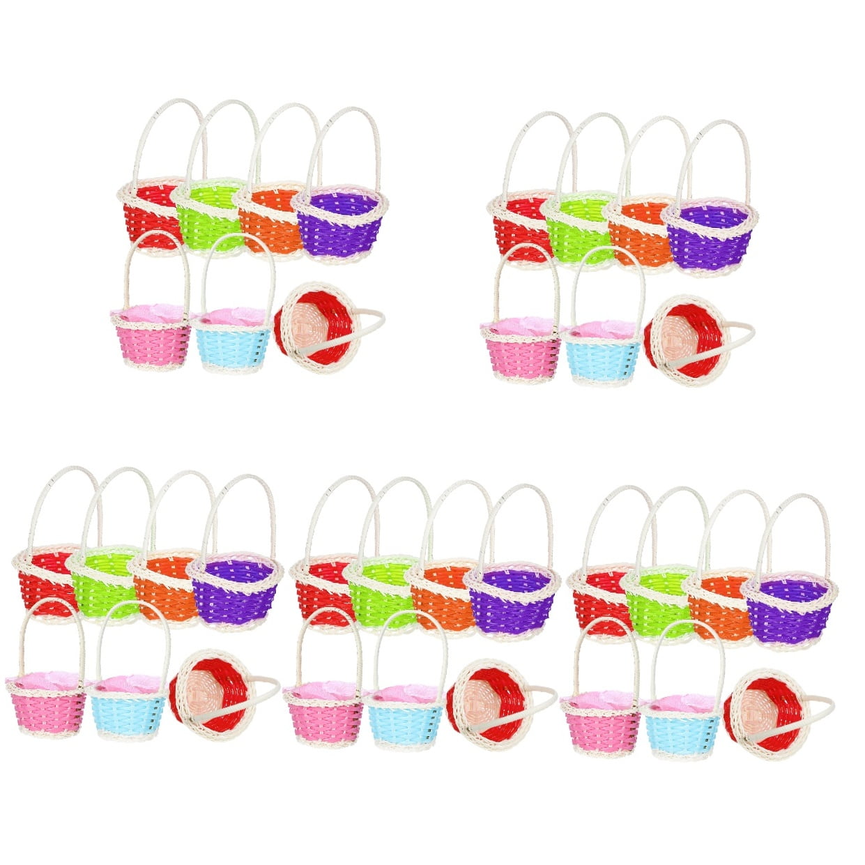unbranded 30 pcs  Small Woven Baskets with Handle Easter Egg Baskets Candy Baskets Flower Baskets