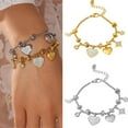 thumbnail image 2 of Aellinatey Elegant Heart and Moon Charm Bracelet Accessory for Women in Gold Finish, 2 of 14