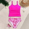 thumbnail image 6 of Ymyiu Teen Swimsuits Tankini Toddler Baby Girl Swimsuit Two-Piece Bathing Suit Bikini Top Trunks Shorts Bathing Suit Size 10-12 Years (Hot Pink,10-12 Years), 6 of 7