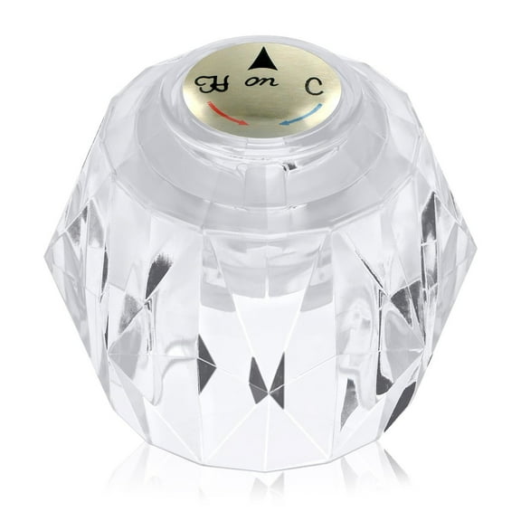 Clear Acrylic Bathtub Handle Replacement For RP2391 Faucets Geometric Shape Antislip Grip Hot Cold Water Control