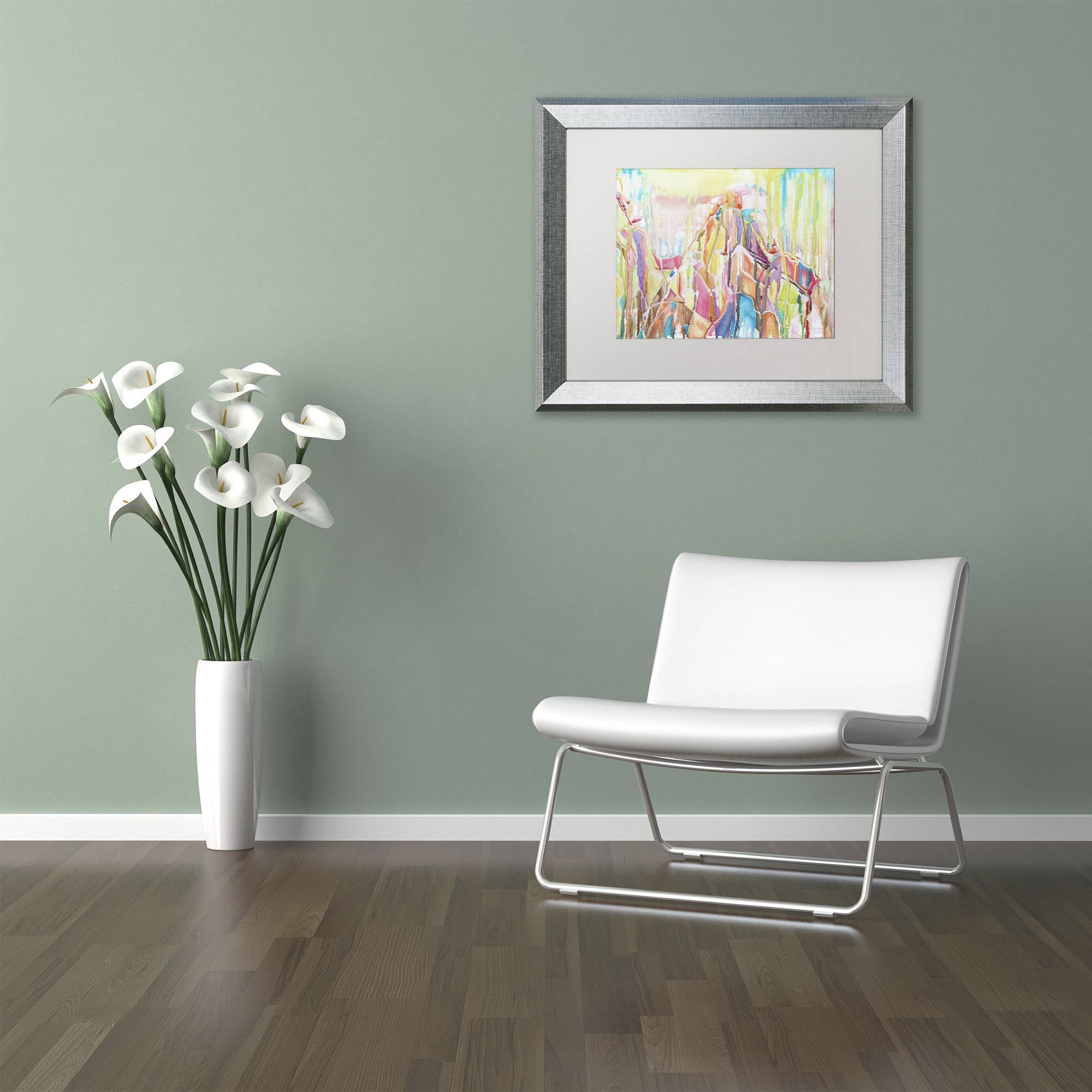 Trademark Fine Art "Sedona" Canvas Art by Lauren Moss White Matte, Silver Frame