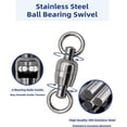thumbnail image 3 of BLUEWING High Strength Stainless Steel Rolling Ball Bearing Fishing Swivel Welded Ring Barrel Swivels Saltwater Fishing, 10pcs Barrel Swivels Fishing Tackle 331lbs, 3 of 6