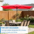 thumbnail image 3 of Abble 10x6.5ft Rectangular Patio Umbrella with Crank Handle, Outdoor Market Umbrella with 6 Sturdy Umbrella Ribs, Waterproof, Red, 3 of 9