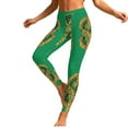 thumbnail image 5 of Women's Holiday Leggings High Waisted Graphic Printed Green Yoga Sports St. Patrick's Day Stretch Tight Fit Pants (L, Green #E), 5 of 8
