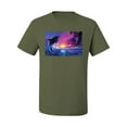 thumbnail image 2 of Wild Bobby, Jumping Whale During Beach Sunset, Animal Lover, Men Graphic Tees, Military Green, 4XL, 2 of 3