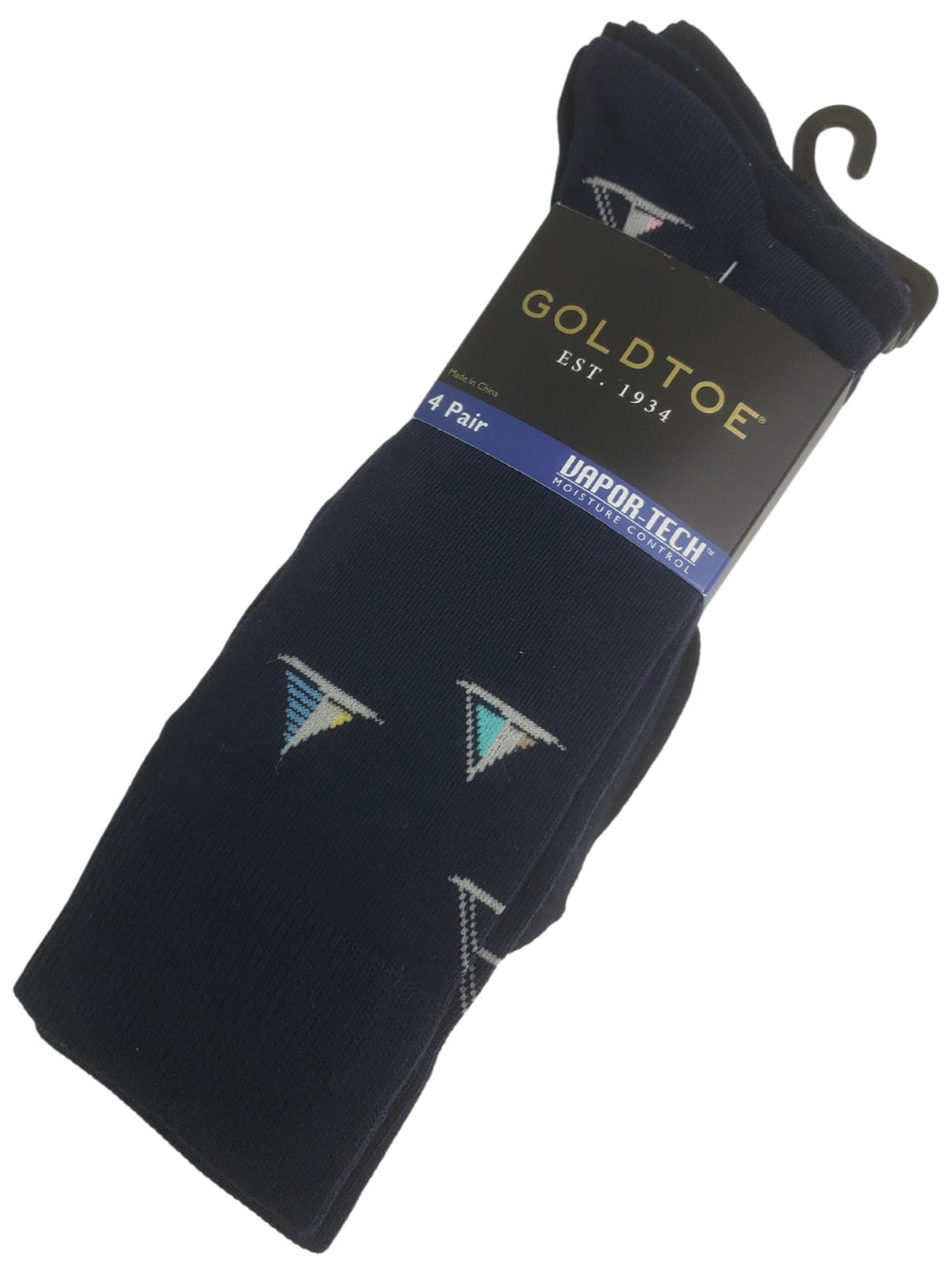 Gold Toe Men's VaporTech Moisture Control Dress Socks Navy Blue