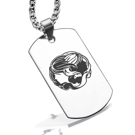 Stainless Steel Gemini Zodiac (Twins) Dog Tag Pendant Necklace