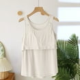 thumbnail image 4 of Women Summer Basic Camisole with Built in Bra, Sleeveless Round Neck Slim Tank Tops, Suitable for All Seasons and Any Occasion Beige XL, 4 of 5