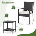 thumbnail image 3 of Costway 3 PCS Patio Furniture Set with 2-Tier Table Tempered Glass Tabletop & Soft Cushions White, 3 of 10