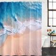 thumbnail image 3 of Blue Beach Waterproof Fabric Shower Curtain,Summer Ocean Coastal Nautical Seaside Waterproof Fabric Shower Curtain for Bathroom Curtains Bathtubs Hotel Shower Curtains with 12 Hooks Standard 60x72, 3 of 8
