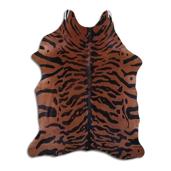 Empathize PRINTED cowhide rugs for sale JAVA TIGER ON BEIGE rug
