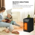 thumbnail image 4 of Resenkos Electric Space Heater for Indoor Use, 1500W Fast Heating Portable Electric Heater with Infrared Quartz Heat Element, Black, 4 of 8