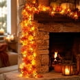 thumbnail image 7 of Yakvarog 5.7ft LED Fall Garland with Lights, Realistic Autumn Maple Leaves Garland Battery Operated for Thanksgiving Halloween Decor, Doorway Stair Railing, Indoor Outdoor, 7 of 7