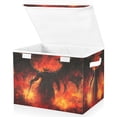 thumbnail image 2 of WOBOGO The Demon with A Sword Large Collapsible Storage Box Flip Lid Fabric Decorative Organizer Container Basket with Handles 16.5×12.6×11.8in, 2 of 7