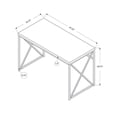 thumbnail image 5 of Scranton & Co 48" Modern Wood/Metal Computer Desk in Glossy White/Chrome, 5 of 5