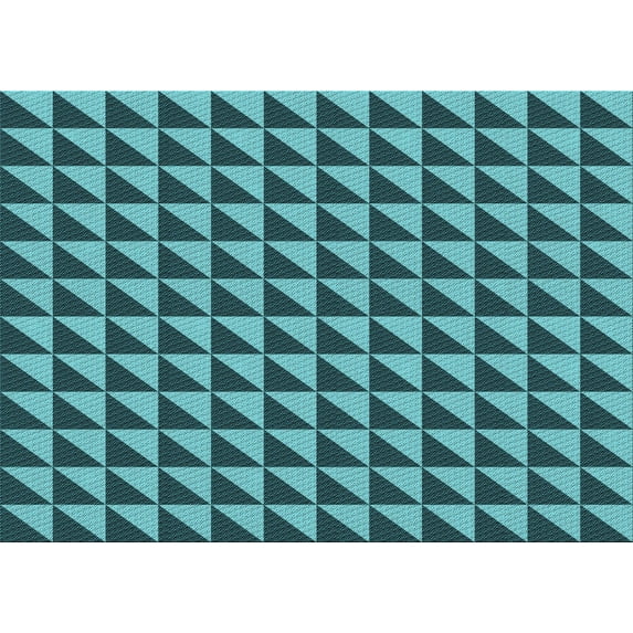Ahgly Company Machine Washable Indoor Rectangle Transitional Bright Turquoise Blue Area Rugs, 4' x 6'