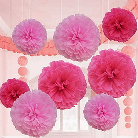 Paper Decoration Balls Custom Pink Tissue Paper Flower Pom Pom Balls12 And 14 Inch Holiday Design Ideas Paper Decoration Balls Extraordinary Pink Tissue Paper Flower Pom Pom Balls12 And 14 Inch Holiday Inspiration Design