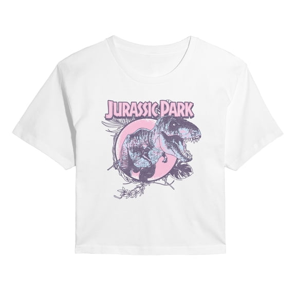 Jurassic Park - Pastel T-Rex - Juniors Cropped Graphic T-Shirt