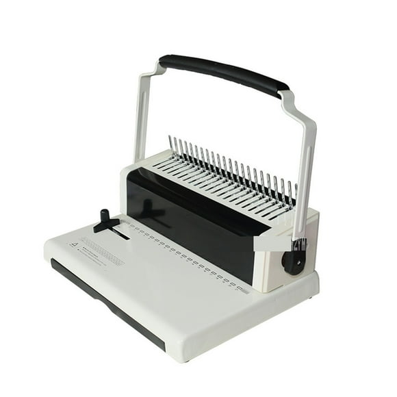 DC-2100 Comb-Type Rubber Ring Clamp Binding Machine A4 Paper Puncher 21-Hole File Punching Machine Adjustable Hole Distance ,Pinpoint Punching