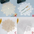 thumbnail image 7 of Christmas Snowflake Place Mats Gold Metallic Festive Vinyl Table Mat Washable for Holiday Dinner Table Top Doilies Decorations Hollow Out Non-Slip for Decor Wedding, 7 of 7